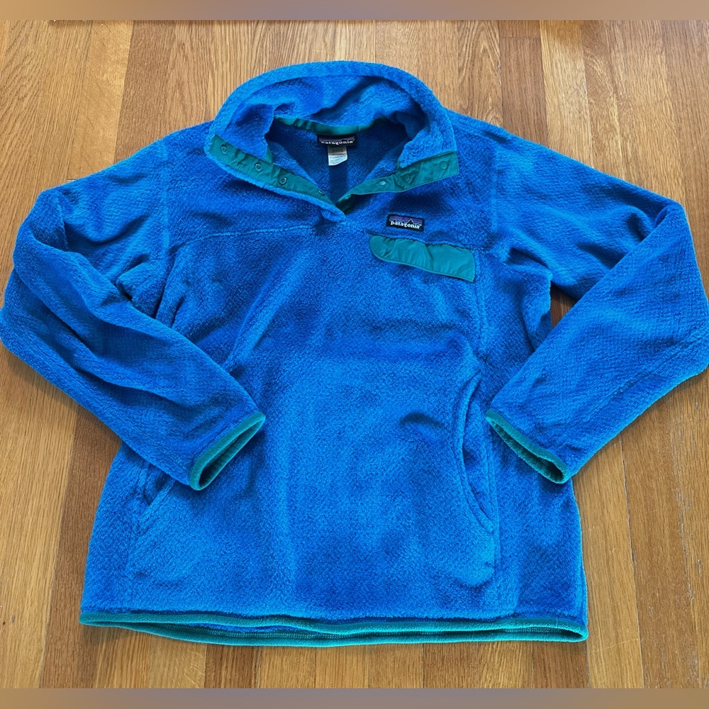 Patagonia Women's Vintage Re-Tool Snap-T Pullover Turquoise/Teal/Green Size L